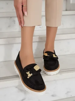 Clearance Nero Elegante Mokasyny z Ekologicznej Skóry Mokasyny Na Płaskiej Podeszwie