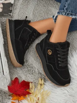 Best Nero Eleganza Ciepłe Sportowe Obuwie Damskie Damskie Ocieplane|Sneakersy