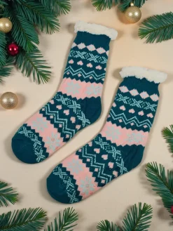 Sale Ocieplane świąteczne damskie skarpetki WinterJoy Skarpetki