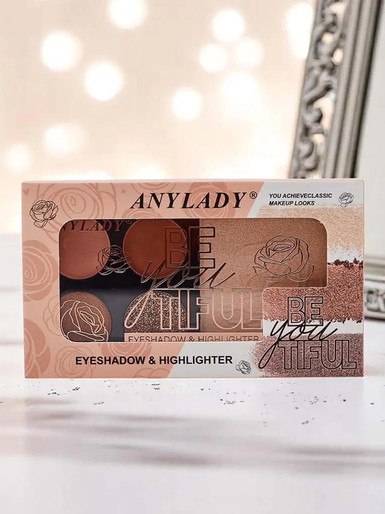 Best Paletka 4 cieni do powiek z brokatem i rozświetlaczem Ruby Glamour Oczy