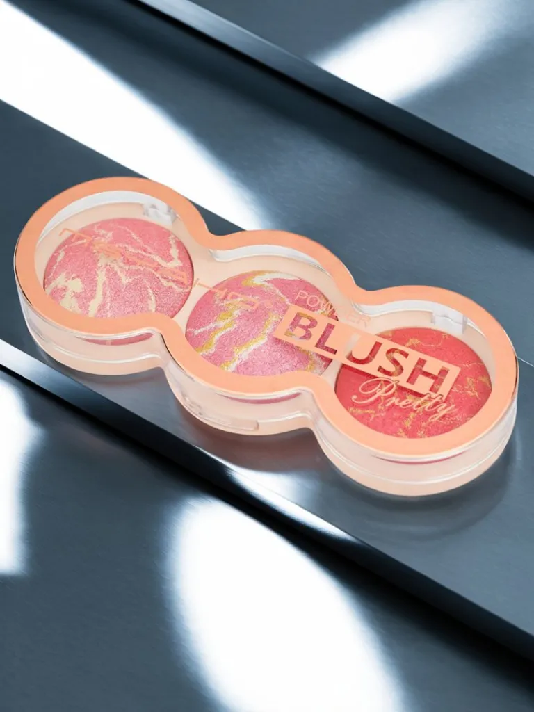 Sale Paletka 3 odcieni rozświetlającego różu do policzków kolor Desert Rose Twarz