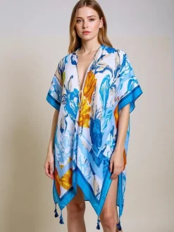 Clearance Pareo Callista – kolorowa sukienka plażowa z dekoltem V Narzutka Plażowa|Bluzki / Koszule / Koszulki