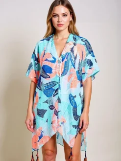 Discount Pareo Callista do kolan z dekoltem w serek Narzutka Plażowa|Bluzki / Koszule / Koszulki