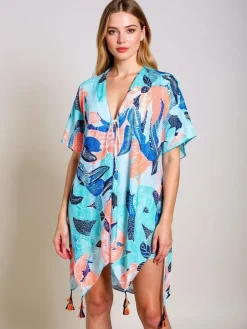 Discount Pareo Callista do kolan z dekoltem w serek Narzutka Plażowa|Bluzki / Koszule / Koszulki