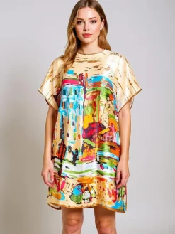 Discount Pareo Melodia Venezia by – kolorowe pareo do kolan z poliestru Bluzki / Koszule / Koszulki|Narzutka Plażowa