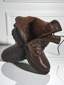 Best Pikowane botki damskie z ekologicznej skóry Sable Rose Botki Sznurowane|Botki Z Delikatnym Ociepleniem