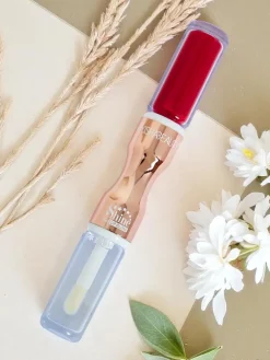 Pomadka do ust i bezbarwny błyszczyk 2w1 Russian Red Usta