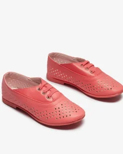 Best Różowe dziecięce mokasyny ażurowe Janno- Obuwie Dziewczęce