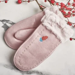 Hot Różowe dziecięce rękawiczki na sznurku i z jednym palcem - Rękawiczki Rękawiczki