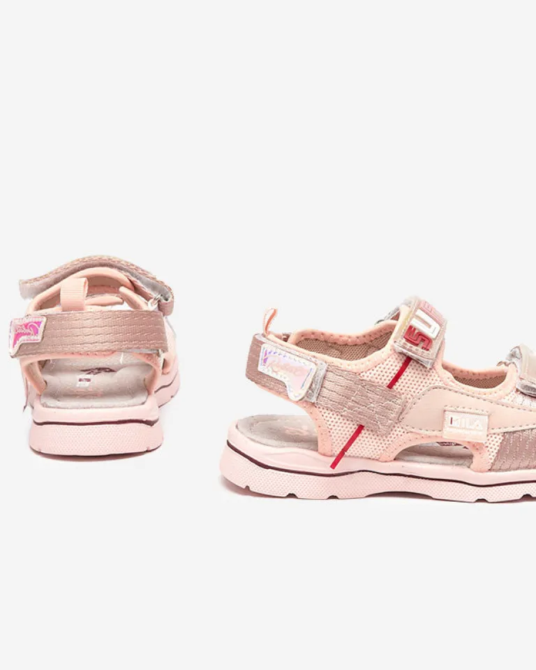 Discount Różowe dziecięce sandałki z naszywkami Netiks - Obuwie Dziewczęce