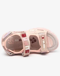 Discount Różowe dziecięce sandałki z naszywkami Netiks - Obuwie Dziewczęce