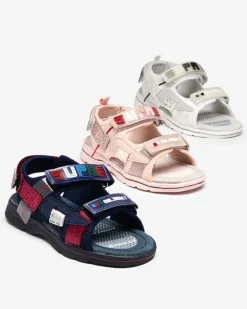 Discount Różowe dziecięce sandałki z naszywkami Netiks - Obuwie Dziewczęce