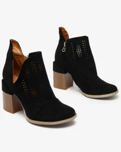 Best Ażurowe botki na słupku w kolorze m Revivela Botki Bez Ocieplenia|Botki Na Słupku