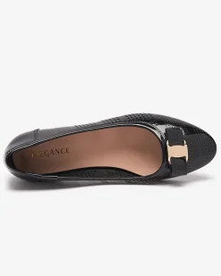 Ażurowe damskie czarne baleriny z kokardką Rumac Baleriny Klasyczne