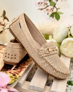 Outlet Ażurowe mokasyny damskie Mill Półbuty|Mokasyny Na Płaskiej Podeszwie