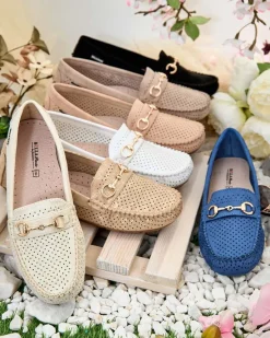 Outlet Ażurowe mokasyny damskie Mill Półbuty|Mokasyny Na Płaskiej Podeszwie