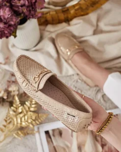 Outlet Ażurowe mokasyny damskie Mill Półbuty|Mokasyny Na Płaskiej Podeszwie