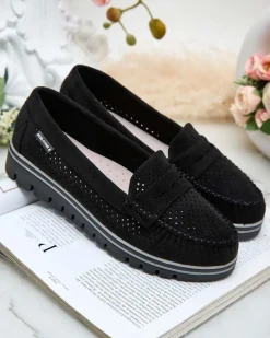 Best Ażurowe mokasyny damskie Leteller Półbuty|Espadryle Płaskie