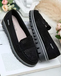 Best Ażurowe mokasyny damskie Leteller Półbuty|Espadryle Płaskie