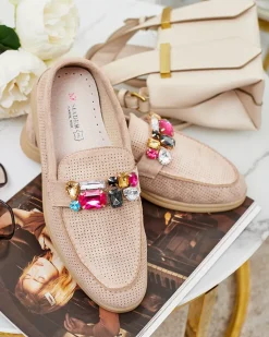 Clearance Ażurowe mokasyny damskie Mettele Półbuty|Mokasyny Na Płaskiej Podeszwie