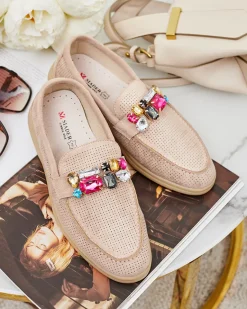 Clearance Ażurowe mokasyny damskie Mettele Półbuty|Mokasyny Na Płaskiej Podeszwie