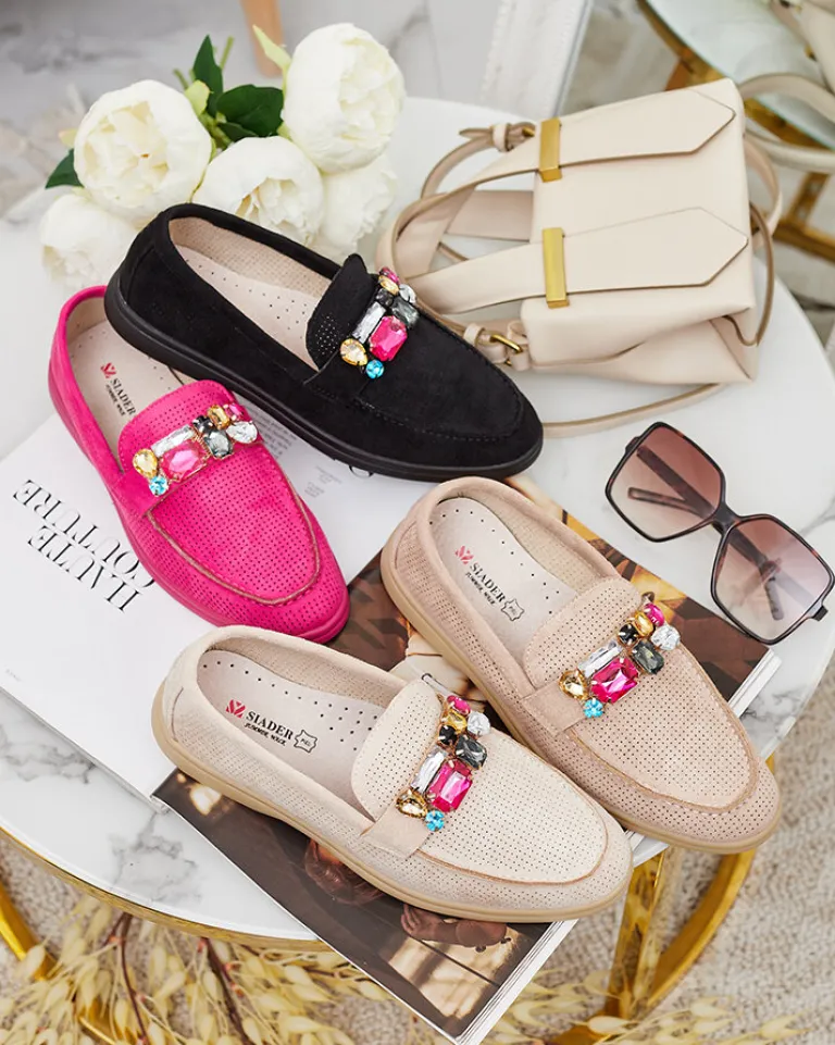 Clearance Ażurowe mokasyny damskie Mettele Półbuty|Mokasyny Na Płaskiej Podeszwie