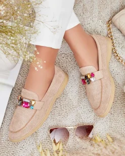 Clearance Ażurowe mokasyny damskie Mettele Półbuty|Mokasyny Na Płaskiej Podeszwie