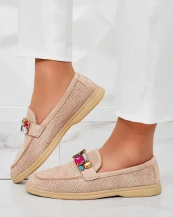 Clearance Ażurowe mokasyny damskie Mettele Półbuty|Mokasyny Na Płaskiej Podeszwie