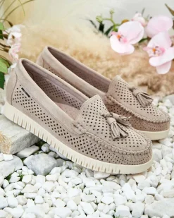 Sale Ażurowe mokasyny damskie Molaffa Mokasyny Na Płaskiej Podeszwie|Półbuty