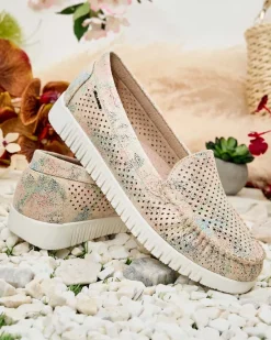 Clearance Ażurowe mokasyny damskie Nafis Półbuty|Mokasyny Na Płaskiej Podeszwie