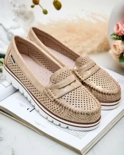 Hot Ażurowe mokasyny damskie Leteller Półbuty|Mokasyny Na Płaskiej Podeszwie