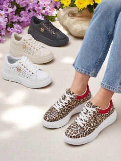 Hot Ażurowe sportowe sneakersy damskie Leopess Damskie Ugc|Sneakersy