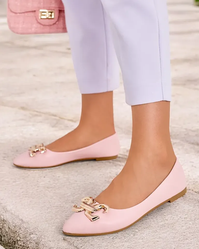 Sale Baleriny damskie w szpic z ozdobą na nosku Figgda Baleriny Klasyczne