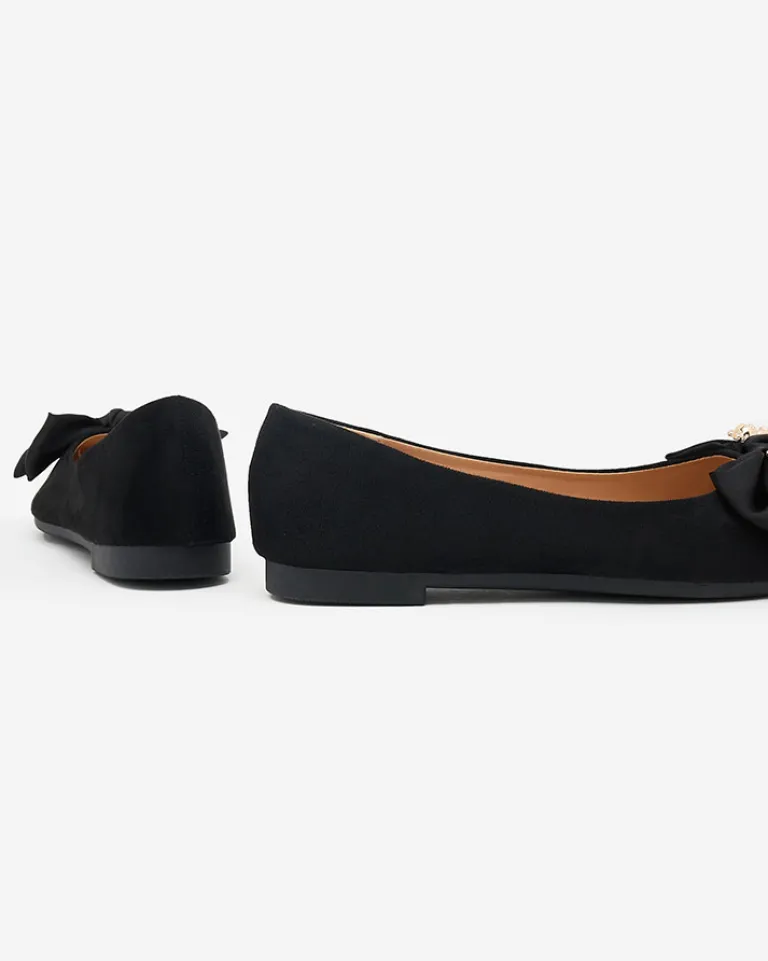 New Baleriny damskie w szpic z kokardką Retripo Buty Na Wielkie Wyjście|Baleriny Klasyczne