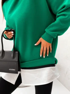 Hot Bawełniana bluza damska z odpinanym dołem Bluzy