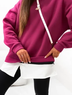 Online Bawełniana bluza damska z odpinanym dołem Bluzy