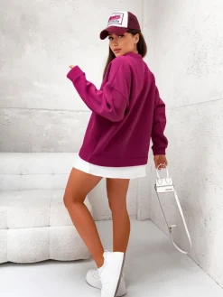 Online Bawełniana bluza damska z odpinanym dołem Bluzy