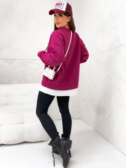 Online Bawełniana bluza damska z odpinanym dołem Bluzy