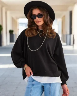 Clearance Bawełniana cienka bluza damska Bluzy