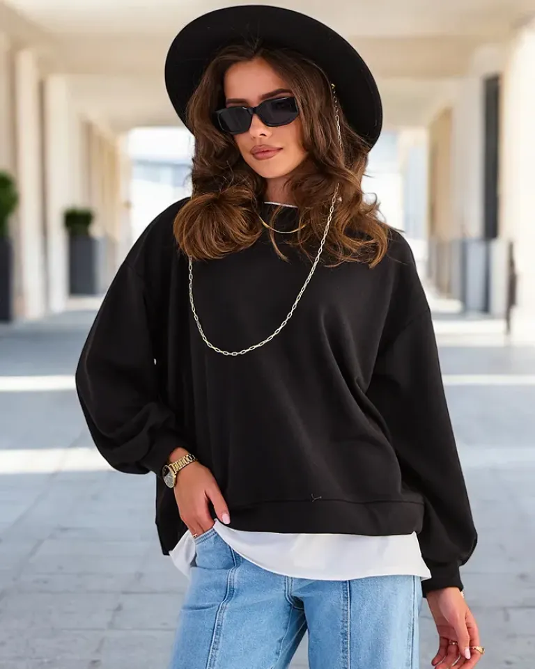 Clearance Bawełniana cienka bluza damska Bluzy