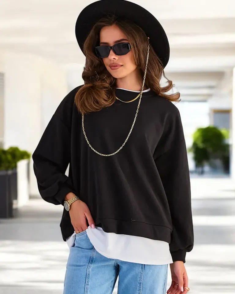 Clearance Bawełniana cienka bluza damska Bluzy