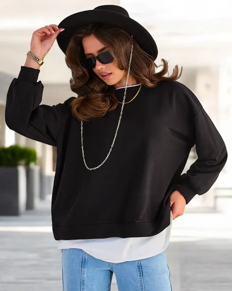 Clearance Bawełniana cienka bluza damska Bluzy