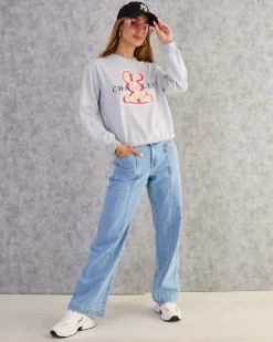 Hot Bawełniana cienka bluza damska z printem Bluzy