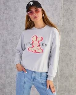 Hot Bawełniana cienka bluza damska z printem Bluzy