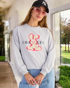 Hot Bawełniana cienka bluza damska z printem Bluzy