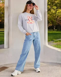 Hot Bawełniana cienka bluza damska z printem Bluzy