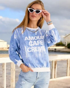 Hot Bawełniana cienka bluza damska z printem Bluzy