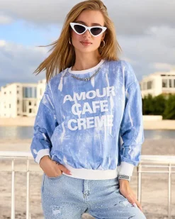 Hot Bawełniana cienka bluza damska z printem Bluzy