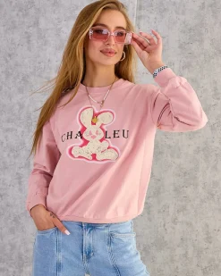 Sale Bawełniana cienka bluza damska z printem Bluzy