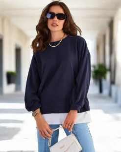 Online Bawełniana cienka bluza damska Bluzy